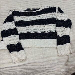 Pilcro Black and White Textured Sweater
